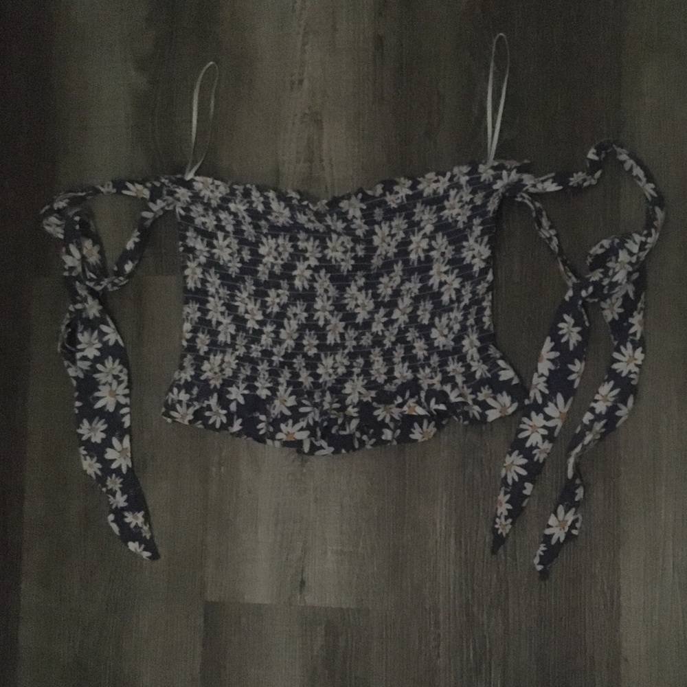 Large Blue Sunflower Top